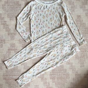 Emily and Oliver Bamboo Cream, Pink, and Gold Floral Baby PJs size 24M